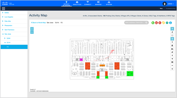 Floor map in CMX has been imported from Cisco DNA Center