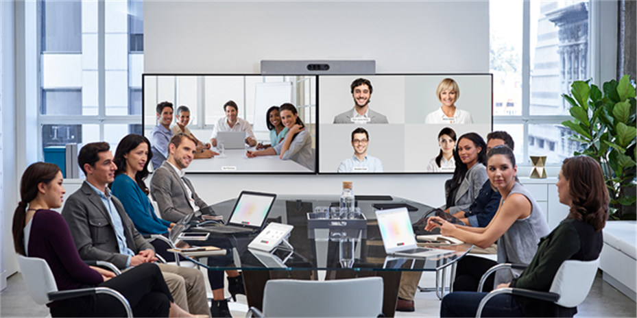 Webex Room Kit Plus in a large meeting room