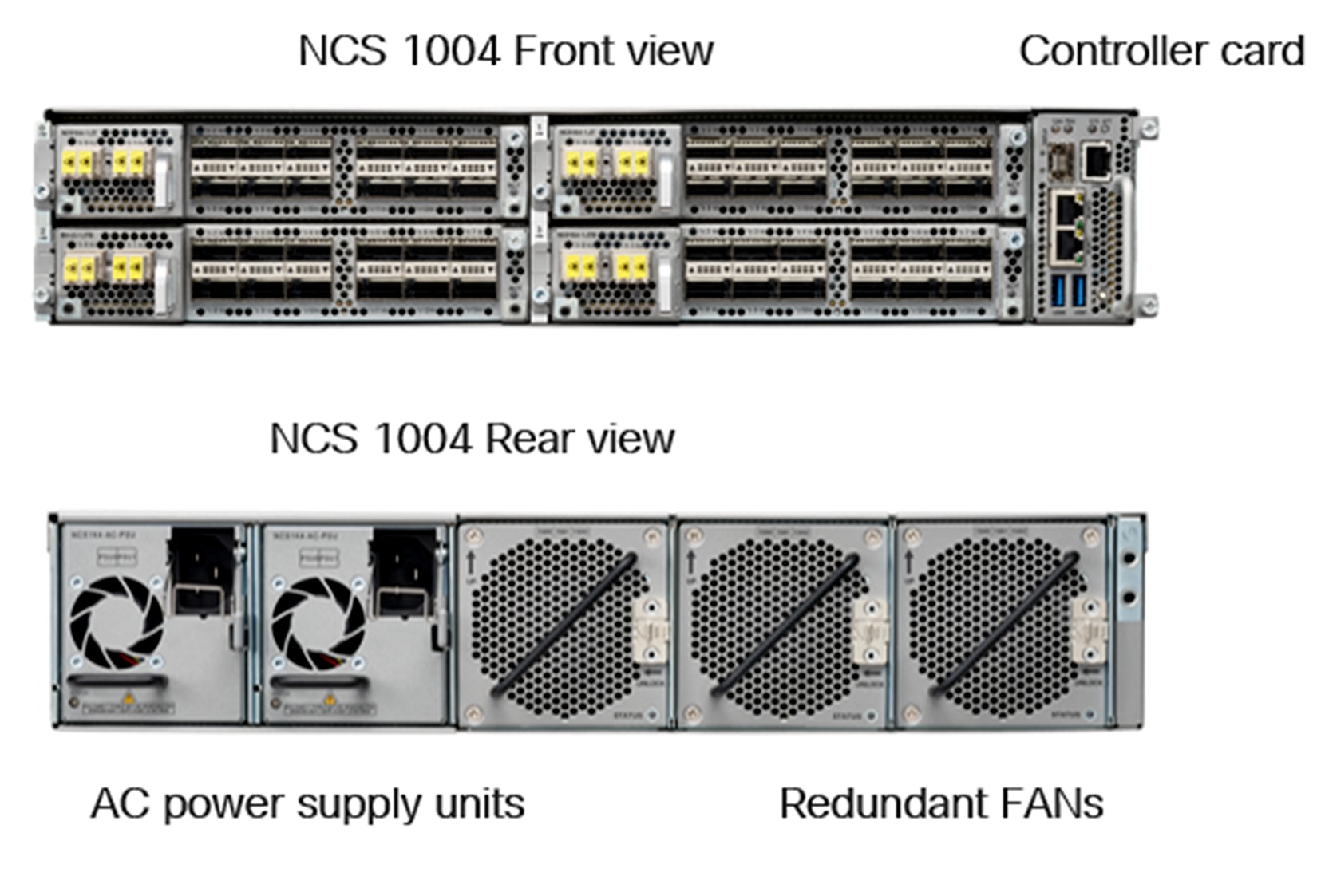 Cisco NCS 1004 Front and Rear Views