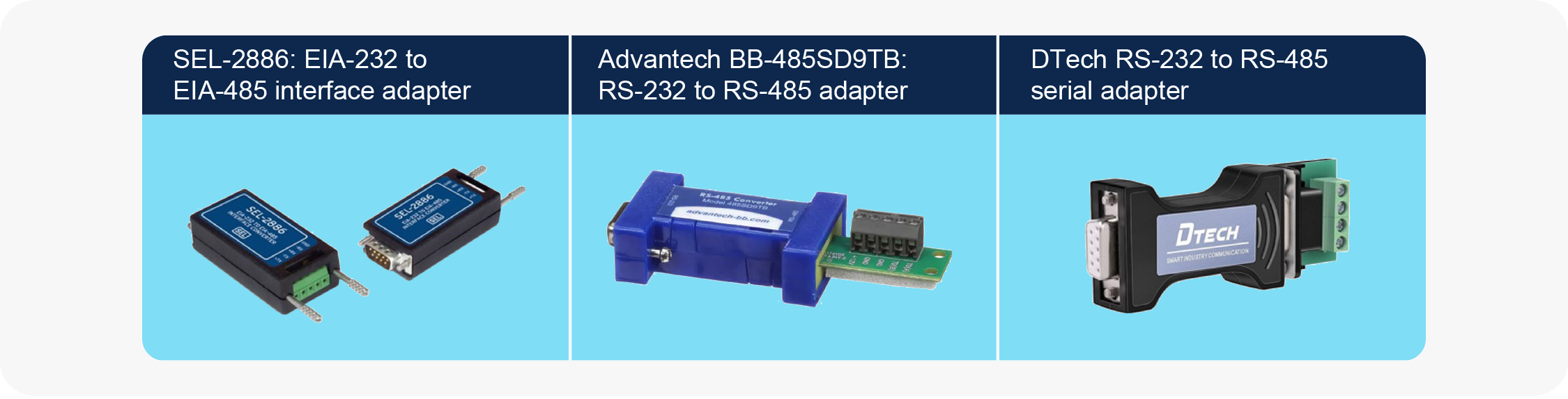 RS-232 to RS-485 adapters