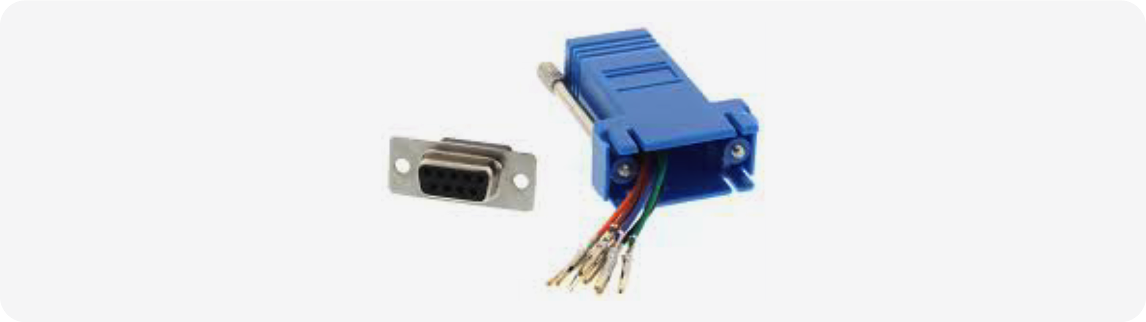RJ45 to DB9 configurable adapter
