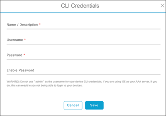 CLI Credentials form