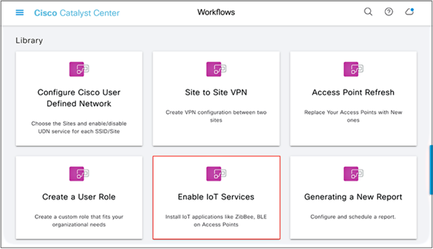Location of the Enable IoT Services option