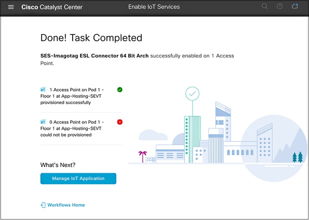 Enable IoT Services workflow summary page