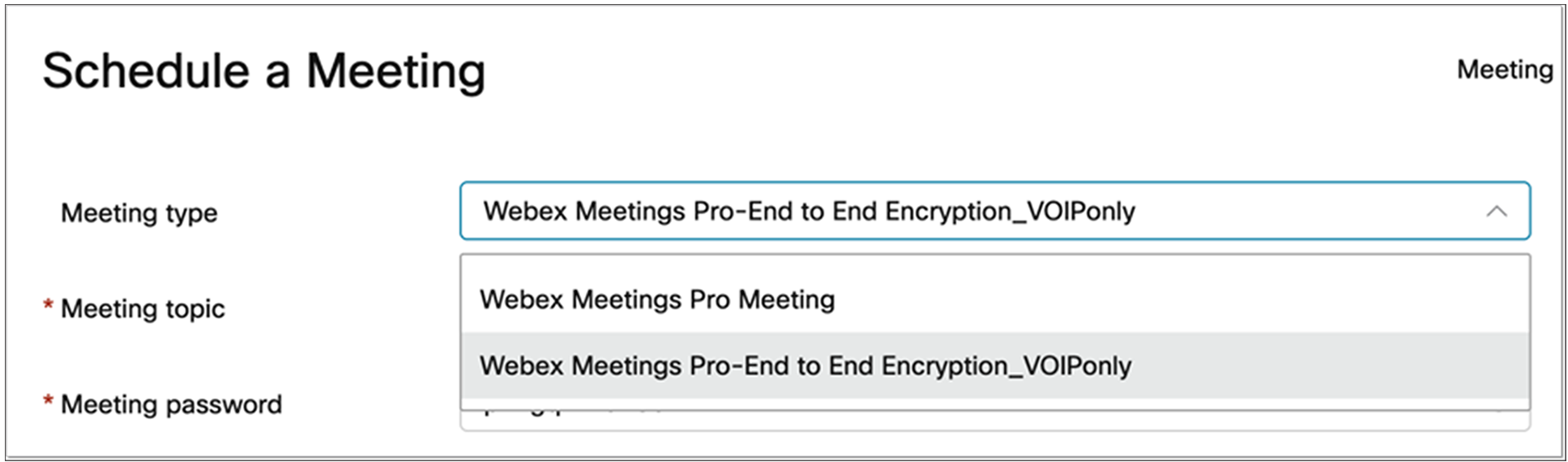 Scheduling an E2E encrypted meeting