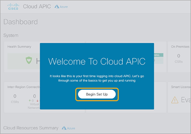 First time setup Wizard of Cisco Cloud APIC