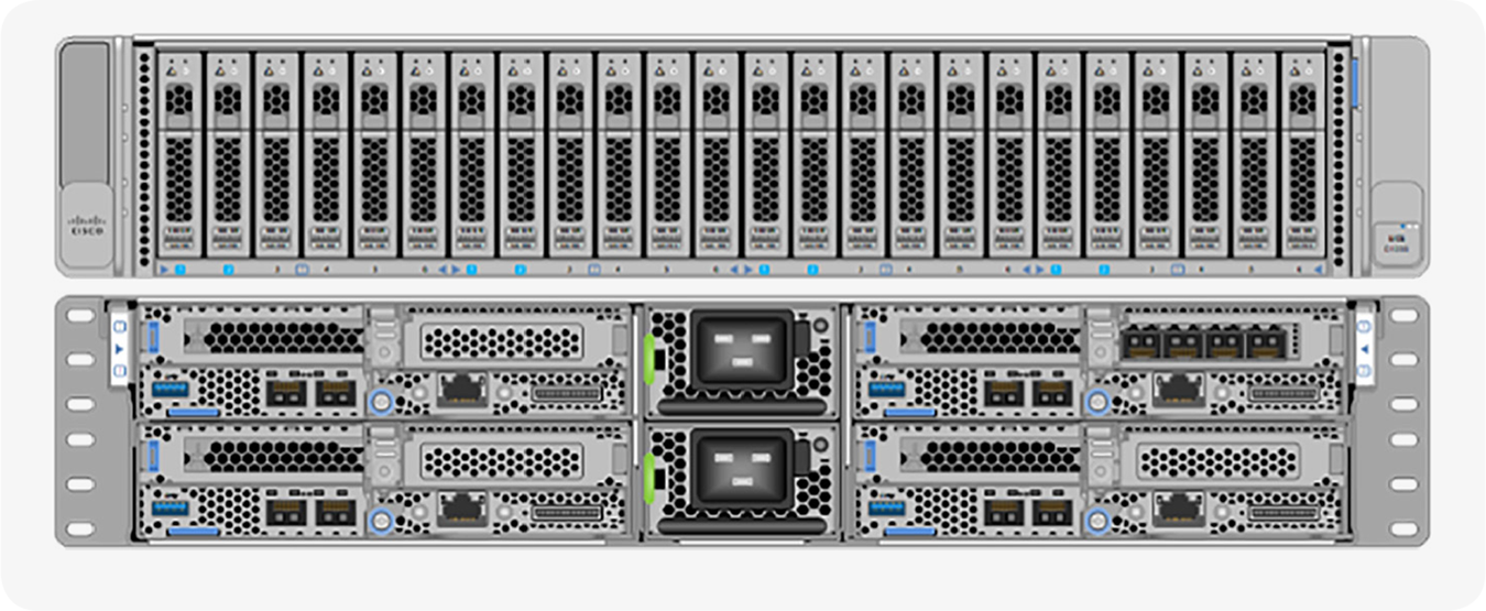 Cisco UCS C4200 Rack Server Chassis with four C125 M5 Server Node