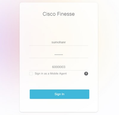 Cisco Finesse-aanmelding