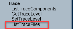 Diagnostic Framework Portico - Seção de comandos para Trace e ListTraceFiles