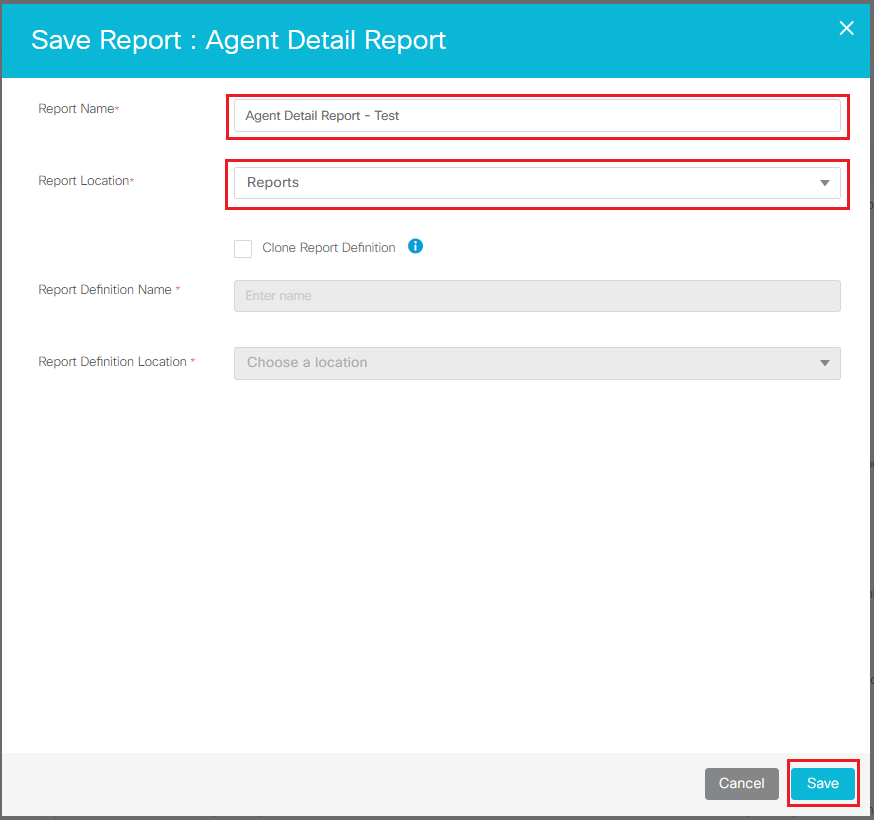 Save Agent Detail Report