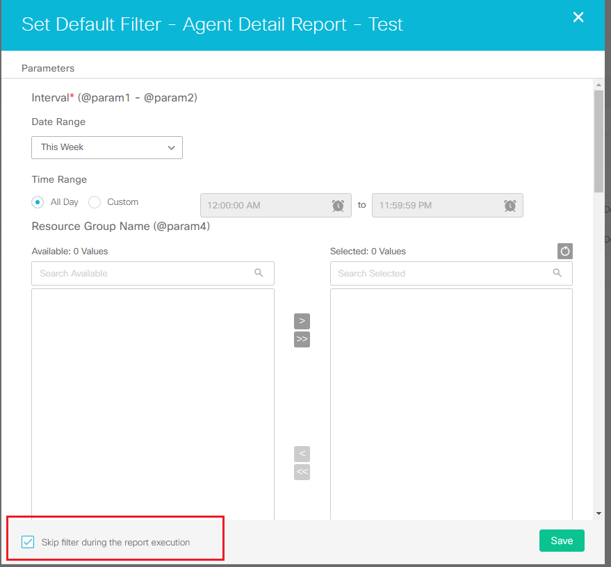 Set Default Filter for Report