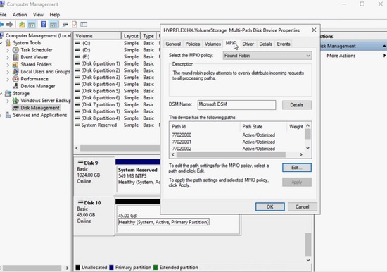 Boot from iscsi Target with MPIO - Multipaths in disk management