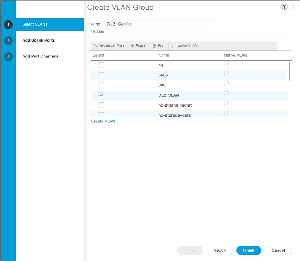 VLAN Group Configuration, Step 2