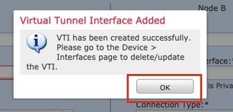 Verify Virtual Tunnel Interface Added