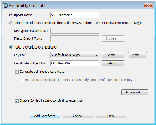 Add Identity Certificate - 1
