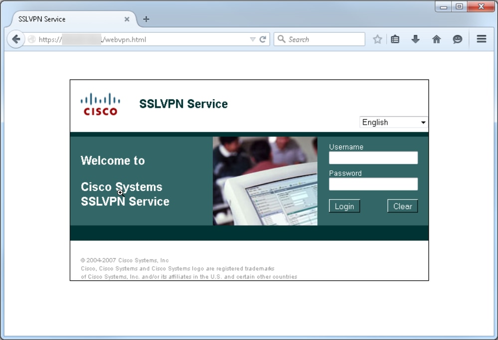 Tela Inicial do Serviço VPN SSL