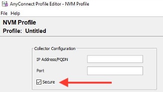 AnyConnect configuration - Secure check box on NVM Profile