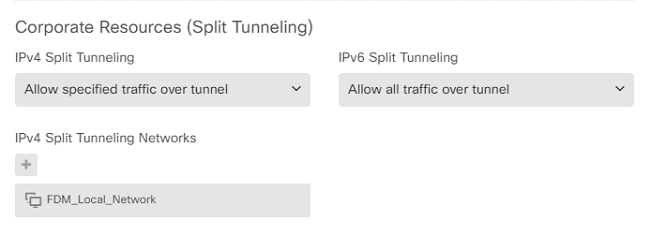 Configure Split Tunneling in Group Policy for AnyConnect Users in FDM GUI