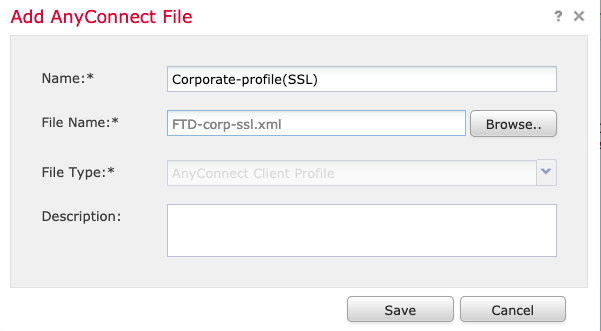 AnyConnect File (XML profile) import