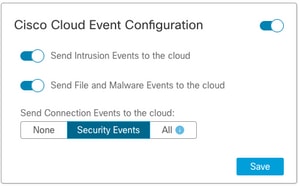 FMC 6.6.1+ Upgrade Tips - Cisco Cloud Event Configuration tile allows selecting which events will be sent to SecureX