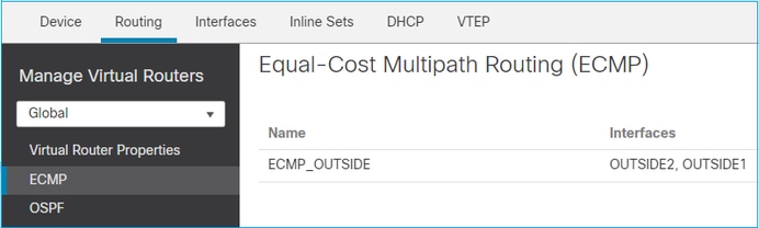 ECMP Equal-Cost Multipath Routing Interface