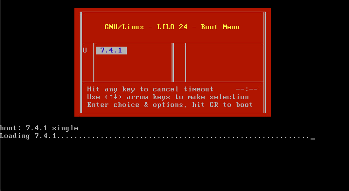 Carregamento da tela de inicialização do LINUX