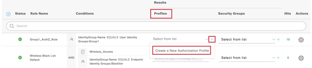 Create the Authorization Profile