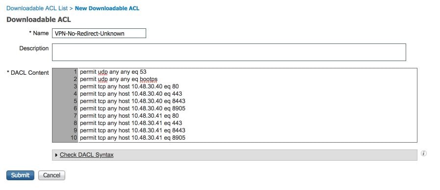 Cisco ISEポスチャ：ダウンロード可能ACLの設定