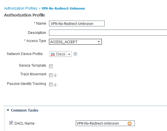 Condición de Cisco ISE: configuración del perfil de autorización