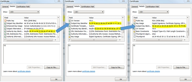 Install a third-party CA certificate in ISE - Troubleshoot - Certificate chain example