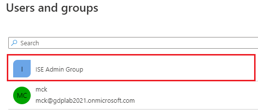 Select the User Group
