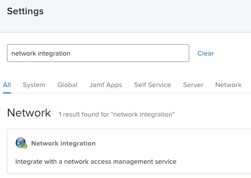 JAMF PRO Network integration