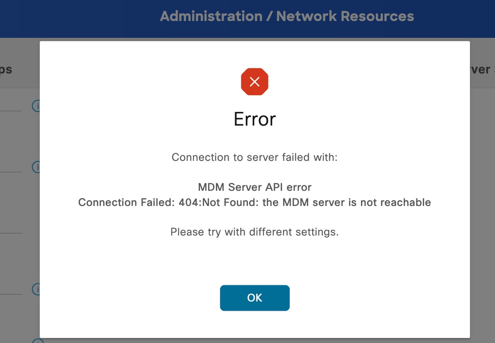 MDM error 404 example