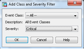 Adicionar classe e filtro de severidade