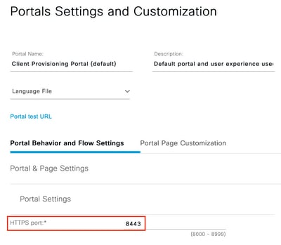 Client Provisioning Portal port