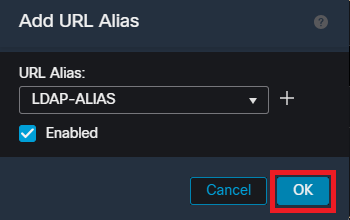Ensure the URL Alias is enabled within the FMC UI.