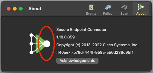Secure Endpoint About dialog
