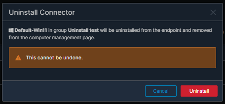 uninstall from button confirmation