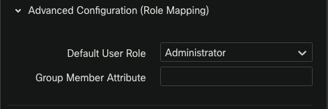 Configure the Role Mapping/Default User Role