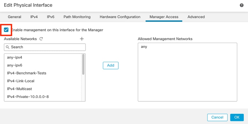 Enabling Manager Access