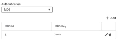 MD5 Key Configuration