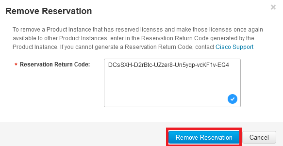 Paste Your Release License Code and Click Remove Reservations