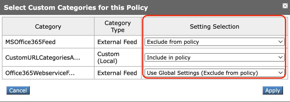 Image-Select Custom Categories to include in policy