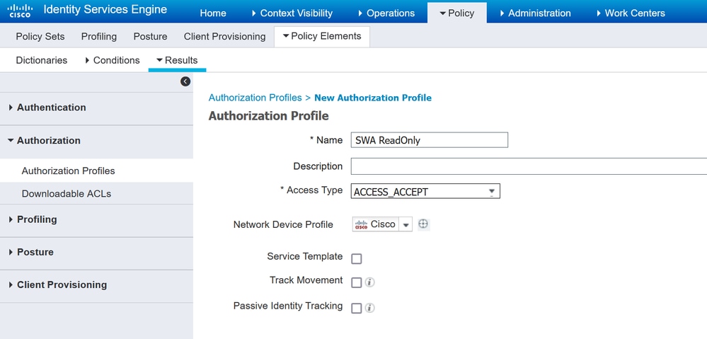 Add Authorization Profile for Read Only Users