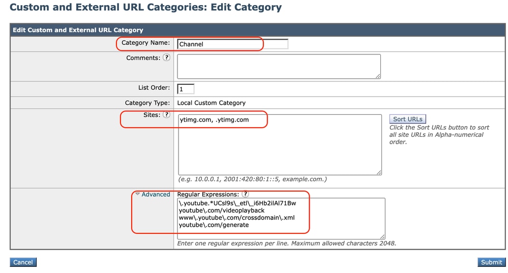 Configure Channel Custom URL Category