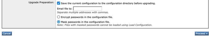 Opciones de copia de seguridad de configuración