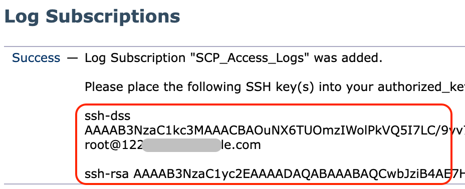 Image - Save the SSH Key for further use.