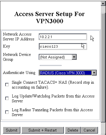 cisco vpn concentrator 3000 terminal settings