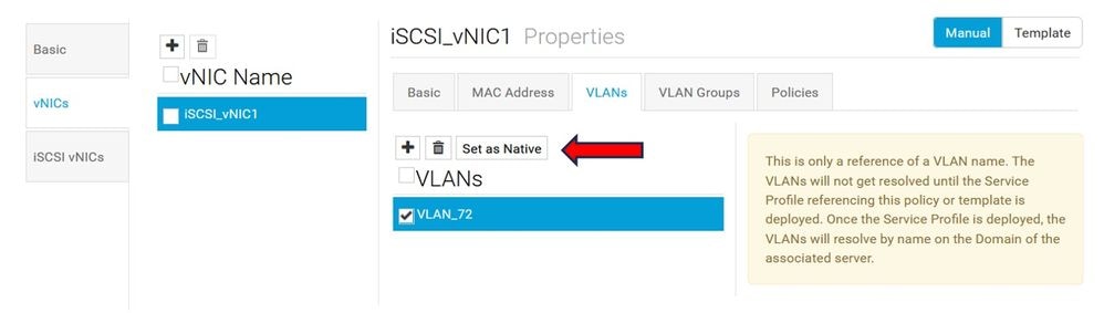 Setting VLAN Native