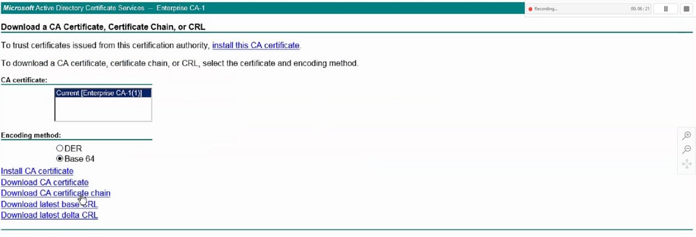 Download Certificate Chain from CA Authority